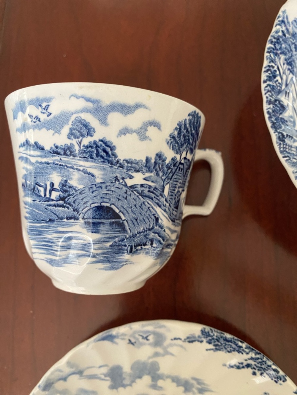 England BLUE BROOK Dinnerware Set - Cup, Saucer, Bowl, Salad Plate - Picture 12 of 12